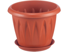 Кашпо АЛИЦИЯ с поддоном D200мм 2,6л. Терракотовый М3067 (М-пласт.)