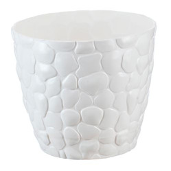 Кашпо КАМНИ с поддоном D180мм 2,6л. белый М3173 (М-пласт.)