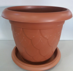 Кашпо Капля с поддоном 37л. Терракот D011 (Serinova)