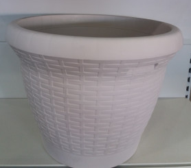 Кашпо Плетение с поддоном 42л. Белый HS06 (Serinova)