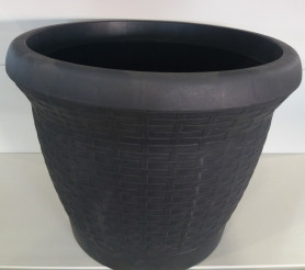 Кашпо Плетение с поддоном 42л. Антрацит HS06 (Serinova)