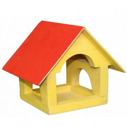 Кормушка для птиц дерев. цветная "Теремок" (Компл.-Агро)