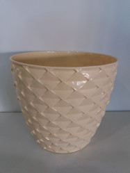 Кашпо Кападоки с пристегивающимся дном 1,4л. Прозрачный крем (Santino)