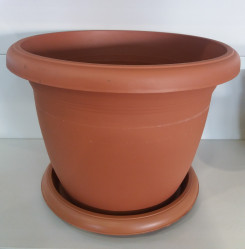 Кашпо Вилла с поддоном 32л. Терракотовый (Serinova)