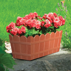 Балконный ящик "под дерево" пласт.12л терракотовый /10 2737-010 Польша