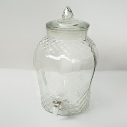 Бутыль Лимонадница 8л резная с пластик. краном+стекл. крышка ВРТ-15