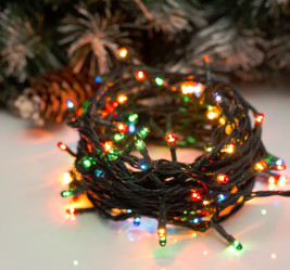 Эл.гирл. Нить (7м. 100 ламп) 220V, нить темная, свечение Мульти 1585773 (СЛ)