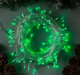 Эл.гирл. Нить (20м.) LED-200-220V, нить прозрачн, свечение Зеленое 3556809 (СЛ)