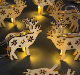 Эл.гирл. Нить-Олень дерево (4,5м.) LED-20-220V, нить прозр, свеч Теплое Белое 4445749 (СЛ)