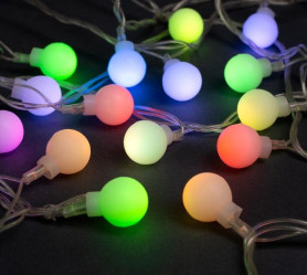 Эл.гирл. Нить-Шарики белые (5м.) LED-20-220V, нить прозр, свечение Мульти 541526 (СЛ)