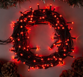 Эл.гирл. Нить (7м. 180 ламп) 220V, нить темная, свечение Красное 671007 (СЛ)