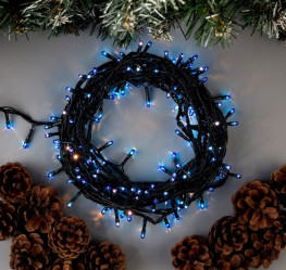 Эл.гирл. Нить (7м. 180 ламп) 220V, нить темная, свечение Синее 671009 (СЛ)