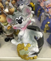 Копилка-Мышка на бочке Н11см