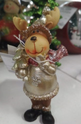 Олень с ёлочкой Н10см полистоун ВК-732