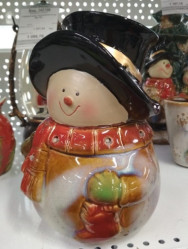 Снеговик с светящимися элементами 20см полистоун ВК-667