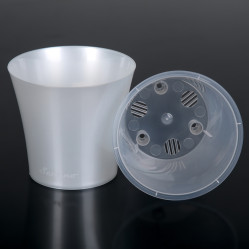 Кашпо АРТЕ 0,6л. жемчуг-прозрачный (Santino)