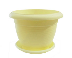 Кашпо с поддоном Терра 1л. Крем (Santino)