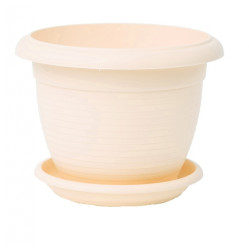 Кашпо с поддоном Терра 2,3л. Крем (Santino)