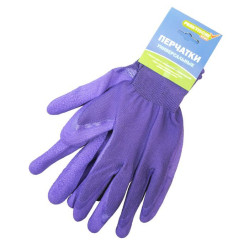 Перчатки Praktische Home, нейлон с латексным обливом сиреневые G-116