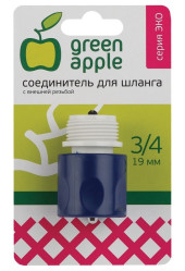 Коннектор Green Apple Eco для шланга с внешней резьбой 19мм, 3/4', пластик GAES20-10