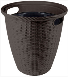 Кашпо Rattan D470мм/ 50л с внутр.горшком 27л горький шоколад (ПР) ING6216ГШК