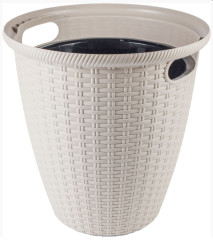Кашпо Rattan D470мм/ 50л с внутр.горшком 27л сливочный (ПР)