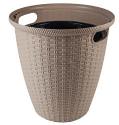 Кашпо напольное Ротанг D380/30л с внутр.горшком 16л молочный шоколад (ПР) ING50030ШОК