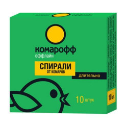 КОМАРОФФ оффлайн Длительно Спирали от комаров (10шт./уп.)