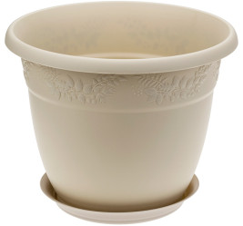 Кашпо РЯБИНА с поддоном D190мм 2,3л. Латте М3054 (М-пласт.)