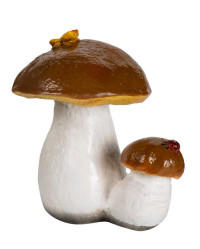 Фигура Гриб белый двойной с бабочкой H23 см 123239/F096