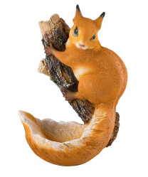 Фигура навесная кормушка Белочка на ветке L18 W12 H28см 626466/F525