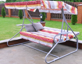 Качели садовые ЛЮКС-3 3-х местные арт. c907