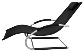 Лежак Модена (каркас серо-черн., ткань черная) арт.7006