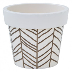 Кашпо Гамма с декором 20*17см белая роза 115079 (Алеана)