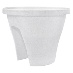 Кашпо Женева с креплением на перила (белый флок) 114019 (Алеана)