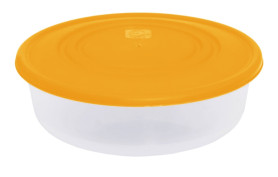 Контейнер для пищ.прод. круглый 1,025л прозр-абрикос 167034 (Алеана)