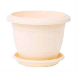 Кашпо с поддоном Терра 6л. Крем (Santino)