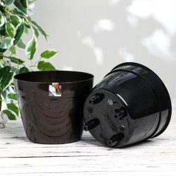 Кашпо АСТИ 15л. Черное золото-Черный (Santino)