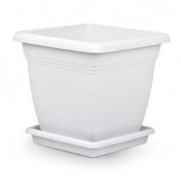 Кашпо Вилла квадрат с поддоном 110л. Белый VK06 (Serinova)