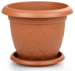 Кашпо Капля с поддоном 11,6л. Терракот D008 (Serinova)