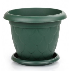 Кашпо Капля с поддоном 37л. Зеленый D011 (Serinova)