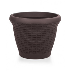 Кашпо Плетение с поддоном 25л. Антрацит HS05 (Serinova)