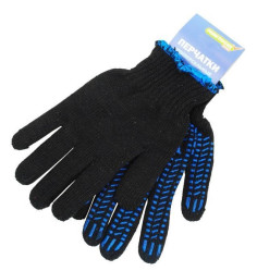 Перчатки Praktische Home, п/шерсть+хб двойной вязки с ПВХ Протектор П4443ф