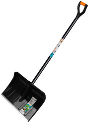 Лопата снеговая ЦИ Сахара 490х380х1470мм с черным черенком 0364-Ч