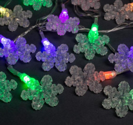 Эл.гирл. Нить с насад. Снежинка волшебство (5м.) LED-20-220V Мульти 1080401 (СЛ)