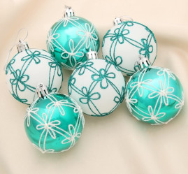 Набор шаров Изумрудник-цветы 6шт. 2131452