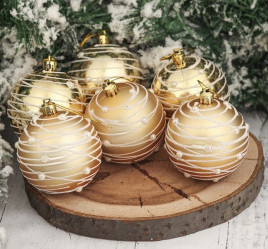 Набор шаров Жемчужный орион золото 6шт 3249241