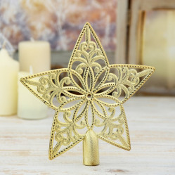 Звезда ажурная 15*15,5см.золото 3557028
