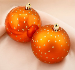 Набор шаров Камея-точка 2шт. оранж. 4191839