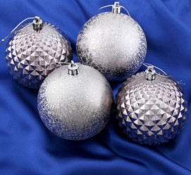 Набор шаров Лучиана 4шт. серебро 4193024